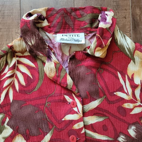 Michael Phillips Floral Button Shirt Medium - Picture 2 of 6